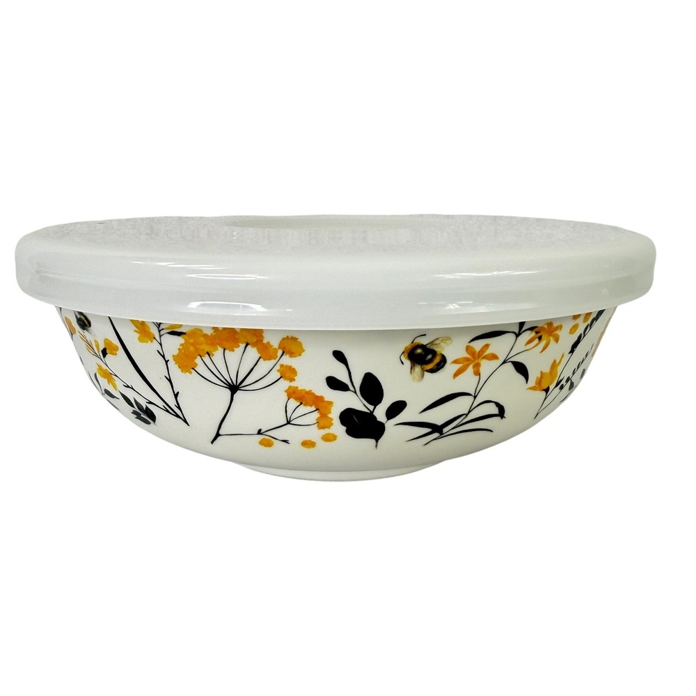 Bumblebee Wildflower Nesting Mixing Bowls Member's Mark Set/3 with Lids Picnic - Picture 7 of 16